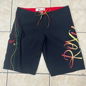 Vintage Roxy Womens Y2K Embroidered Board Shorts 3 Surf Swim Skate Trunks Logo